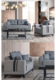 Resim Okyanus Koltuk Takımı 3 2 1 Gri 