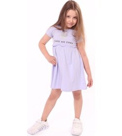 Resim Toontoy Kids Toontoy Kız Bebek Faire Un Voeu Baskılı Elbise Mavi 