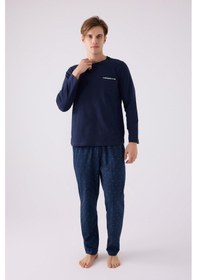 Resim Arnetta 3146 Erkek Mornig Vibes Lacivert Uzun Kol Pijama Takım 001 