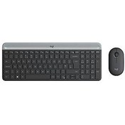 Resim Logitech MK470 Kablosuz İnce İngilizce Q Klavye + Mouse Seti 