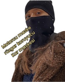 Resim DUDAKTAN KALBE Motorsiklet Maskesi Termal Kar Maskesi Black Maske (Yerli Üretim) 