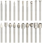 Resim Samdoo 20 Parça 3mm Yüksek Hız Çeliği Elektrikli Freze Seti - Ahşap Ve Plastik İşleme İçin İdeal 