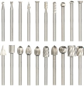 Resim Samdoo 20 Parça 3mm Yüksek Hız Çeliği Elektrikli Freze Seti - Ahşap Ve Plastik İşleme İçin İdeal 