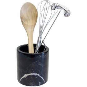 Resim Lux ve Marble Stewie Black Siyah Mermer Kaşıklık 