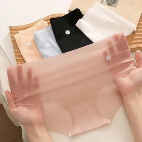 Resim 5 adet Siyah Dikişsiz Kadın İç Çamaşırı - Ultra-İnce, Hızlı Kuruyan, Nefes Alabilen, Esnek, Rahat Tek Parça Tasarımı ile Üçgen Kesim, Düz Renk, Düşük Bel, Sevimli Stil için Bahar ve Yaz 