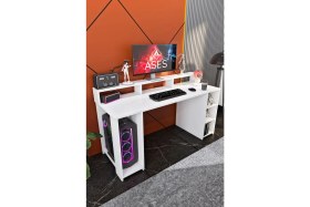 Resim Ases Mobilya Ases ELA415 Masa Üstü Raflı Oyuncu Bilgisayar Masası ve Çalışma Masası 
