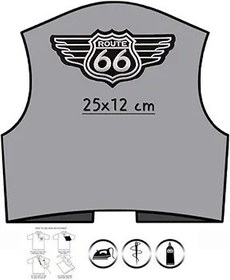 Resim Patch Biker Patch Route-Aplike Route 66 - İşlemeli Yamalar, Pilot Motorcycle Motosiklet Yeleği, Demirli, Motosiklet Kıyafetlerini Dekore Etmek için, Kendin Yap Yelek 