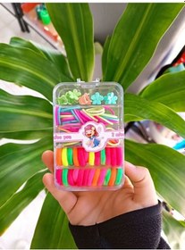 Resim Kutulu 3 Çeşit Bağlama - Mini Mandal Toka - Neon Pembe 