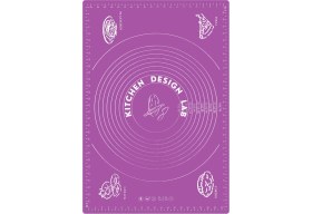 Resim Kitchen Design Lab 2'li Set Mor 45X65 cm Silikon Hamur Açma Matı ve Gri Silikon Yanmaz Mutfak Fırın Eldiveni 