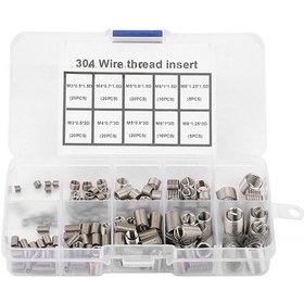 Resim Geeksen 150 Adet M3-m8 Paslanmaz Çelik Vida Teli Sarma Seti - Vida Delik Tamiri Ve Koruması İçin Pratik Tamir Aracı 