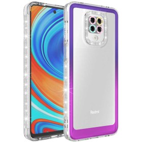 Resim m.tk moveteck Xiaomi Redmi Note 9 Pro Kılıf Kamera Lens Korumalı Parlak Simli Ve Renkli Arkası Şeffaf Kapak 