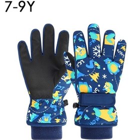 Resim Kış Çocuk Kayak Eldivenleri Kalınlaşmak Su Geçirmez Çocuk Eldiven Snowboard 7-9y Navy 7-9y Navy 