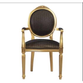 Resim Bengimobilya Sandalye Zus037 Çizgili Madalyon Taht Model Tam Kolçak Gold Örgü 