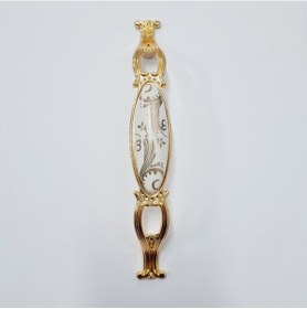 Resim Zümre 128 Mm Metal Gold Kasa Beyaz Başak Desenli / 5 Adet Altın 