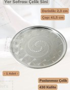 Resim Jet's Home Yer Sofrası Sini 41,5 Cm Çelik Tepsi Tepsi Paslanmaz 