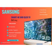 Resim Samsung VDE sertifikalı %100 renk yoğunluğu. 50inc 125 cm 4K UHD Smart QLED TV,Uydu Alıcılı 