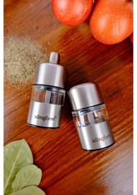 Resim Digithome 2 Li Metal Tuz Karabiber Değirmeni Öğütücü Tuzluk Biberlik 7 Cm - 097lhsp057p058 C320.225 Gri 