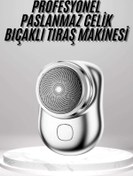 Resim Teknorot Mini Sıfır Sakal Yanak Tıraş Makinesi USB Şarjlı Sıfır Sakal Taşınabilir Korumalı 