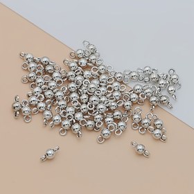 Resim 80 Adet Antik Gümüş Rengi Yuvarlak Top Bağlantı Boncuğu, Çinko Alaşım Tibet Gümüşü Bağlantı Boncukları ile Bilezik ve Kolye Yapımı için El Yapımı 