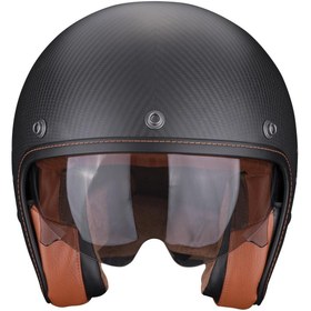 Resim Scorpion Belfast Evo Carbon Açık Motosiklet Kaskı Mat Siyah 