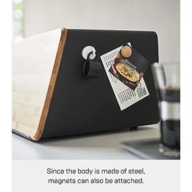 Resim Tower Ekmek Kutusu, Paslanmaz Çelik, Siyah 