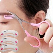 Resim Kadınlar ve Erkekler için Kaş Tıraşı Makası ve Tarakları, Epilasyon, Güzellik Şekillendirme, Paslanmaz Çelik Kaş Temizleme Aracı, Siyah Beyaz Kaş Makasları - 3 Yumuşak Kaş Kartıyla Birlikte 