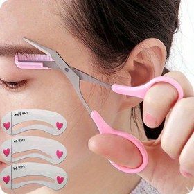 Resim Kadınlar ve Erkekler için Kaş Tıraşı Makası ve Tarakları, Epilasyon, Güzellik Şekillendirme, Paslanmaz Çelik Kaş Temizleme Aracı, Siyah Beyaz Kaş Makasları - 3 Yumuşak Kaş Kartıyla Birlikte 