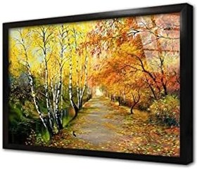 Resim Sonbaharda ağaçlar Çerçeveli Cam Tablo 20x30 cm CB20087 