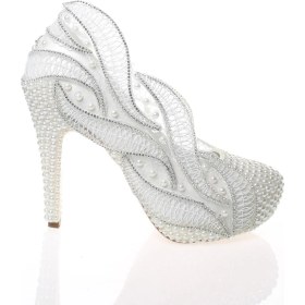 Resim Kadın Inci Taş Işlemeli Gelin Ayakkabıe 