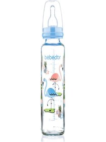 Resim Bebedor Desenli Cam Biberon Silikon Emzikli 250 Ml. 