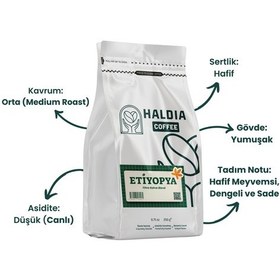 Resim Haldia Coffee Etiyopya Filtre Kahve Blend 250gr. Orta Kavrum Yumuşak Gövde, Hafif Tat Mokapot 