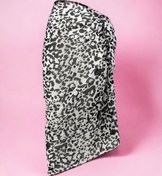 Resim pistore Siyah Beyaz Leopar Desenli Uzun Pareo Şifon Kadın Plaj Elbisesi Yeni Sezon 