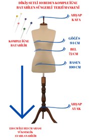 Resim Manken İstanbul Dikiş Setli Sünger Iğne Batabilen 40 Beden Terzi Mankeni Prova Mankeni 