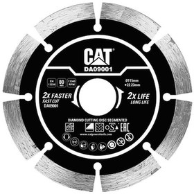 Resim Cat Da09001 115mm Profesyonel Beton, Tuğla, Parke Taşı Elmas Kesme Diski Soketli, Aralıklı Kenar 