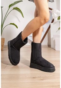 Resim Hugg Kalın Taban İçi Yünlü Kısa Kadın Bot 001 