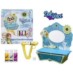 Resim Disney Frozen Masa Tasarım Seti Doh Vinci Makyaj Masası Boyalı Se 