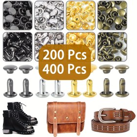 Resim 200/400 adet 6X6Mm Çift Kaplı Rivetler, Metal Rivetler, Rivet Aksesuarları, DIY Cüzdanlar, Kemerler, Çantalar, Ayakkabılar vb. Deri El Sanatları için Uygun 