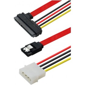 Resim Sata Data15+7 Pin To 7pin Sata 4 Pin Ide Molex Power Kablosu 90cm 