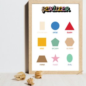 Resim Ahşap Çerçeveli Prizmalar Tekli Çocuk Odası Dekoru - A5 (23,5cm x 17,5cm) 