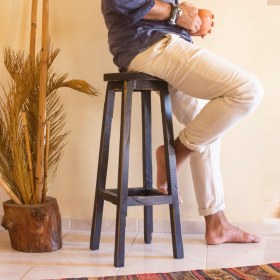 Resim Vogel Home Design Bar Taburesi Siyah Eskitme 