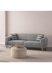 Resim Eymense Mocha Sırt Mekanizmalı Kanepe Üçlü Koltuk Gri 