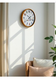 Resim 36 Cm Turuncu Çocuk Odası Duvar Saati Açık 