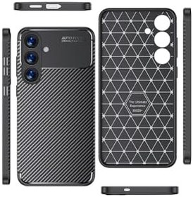 Resim Zipax Samsung Galaxy S25 İle Uyumlu Plus Kılıf Karbon Görünümlü Silikon Zr Ngro Siyah 