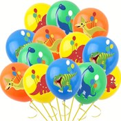 Resim 40 Adet Dinozor Temalı Lateks Balon Seti, Her Biri 30.48 cm Boyutunda, Çocuk Doğum Günü Kutlamaları İçin Mükemmel, Dekorasyon İçin Kurdeleler Dahil. 