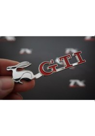 Resim Volkswagen Gti Running Rabbit Çamurluk Yanı Krom Metal 3M Logo (547331331) 