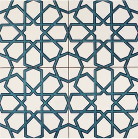Resim Kütahya Çini Yapı Tasarım Ac89 V Turkuaz 20 x 20 cm 4 Adet Çini Karo 
