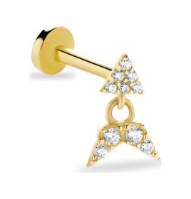 Resim Cherry By Özkonak Taşlı Üçgen Ucunda Balık Kuyruğu Tragus Piercing Sarı 