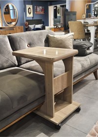 Resim Eliusta Tekerlekli C Yan Sehpa Ofis Sehpası Laptop Sehpası % 100 Mdf Koltuk Yanı Sehpa 