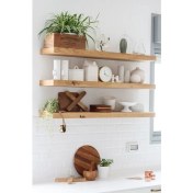 Resim Karadeniz Dizayn Doğal Ahşap Raf 3'lü Takım - 120 x 20 cm 