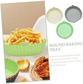 Resim Tinky Winky Airfryer Silikon Pişirme Kabı Hava Fritözü Kalıbı Airfrey Airfray Airfrayer Pişirme Kağıdı 21 Cm Yeşil 